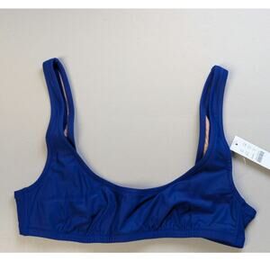 NWT J Crew Heritage Scoopneck Bikini Top Womens Small Bright Blue Classic Preppy